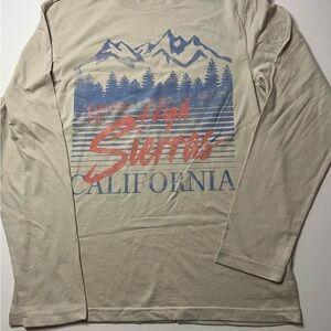 NWT Original Use Men's Long Sleeve High Sierras Graphic T-Shirt Beige Size M 🔥🔥
